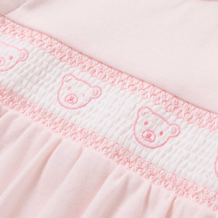 【日本製】スモッキングカバーオール＆ベスト＆スタイセット(70~80cm) | fillot de bébé réduction | 詳細画像13 