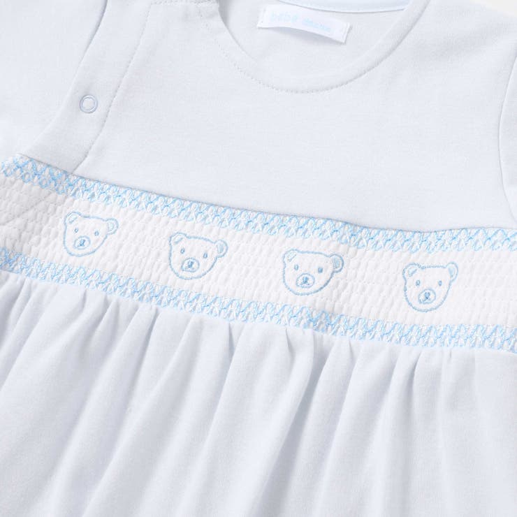 【日本製】スモッキングカバーオール＆ベスト＆スタイセット(70~80cm) | fillot de bébé réduction | 詳細画像28 