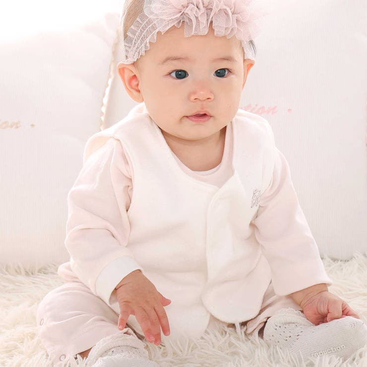 【日本製】スモッキングカバーオール＆ベスト＆スタイセット(70~80cm) | fillot de bébé réduction | 詳細画像4 