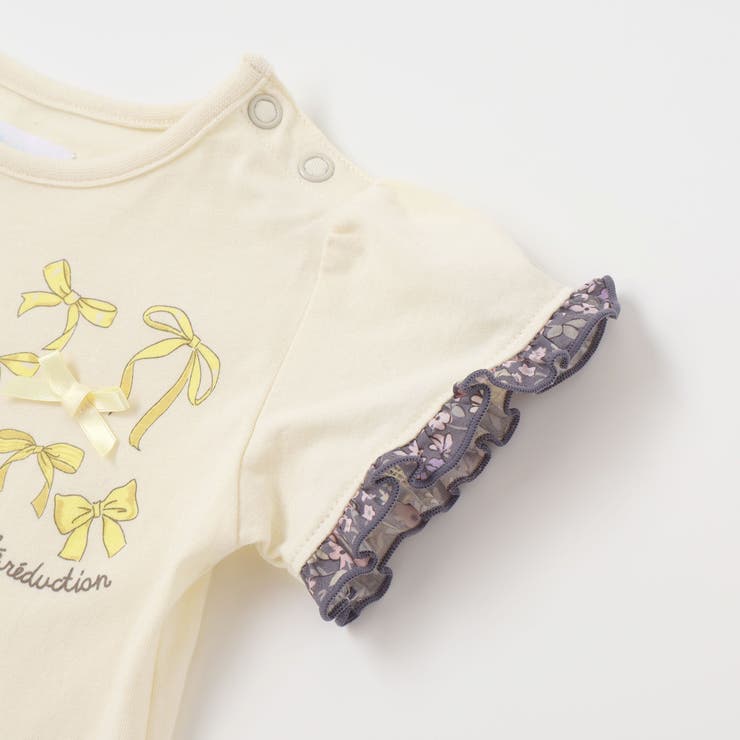 天竺半袖Tシャツ＆花柄プリントブルマセット(70~90cm) | fillot de bébé réduction | 詳細画像16 