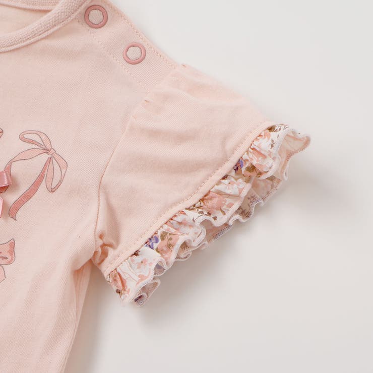 天竺半袖Tシャツ＆花柄プリントブルマセット(70~90cm) | fillot de bébé réduction | 詳細画像9 