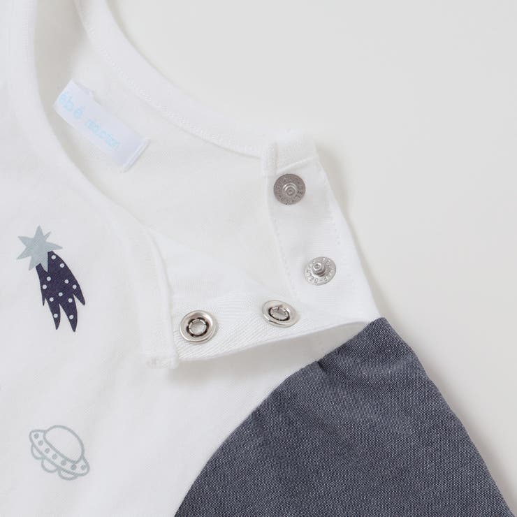 天竺半袖Tシャツ&ダンガリーパンツセット(70~90cm) | fillot de bébé réduction | 詳細画像13 