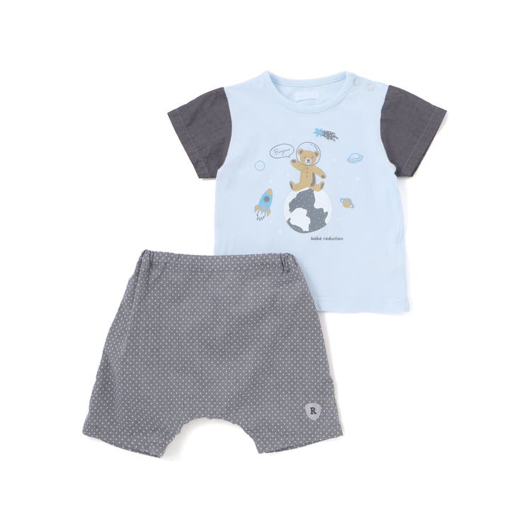 天竺半袖Tシャツ&ダンガリーパンツセット(70~90cm) | fillot de bébé réduction | 詳細画像5 