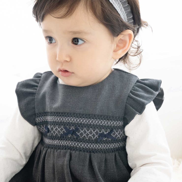 無地スモッキングジャンパースカート(70~90cm) | fillot de bébé réduction | 詳細画像5 
