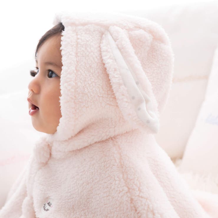 モコモコミミ付フリースマント(50~90cm) | fillot de bébé réduction | 詳細画像6 