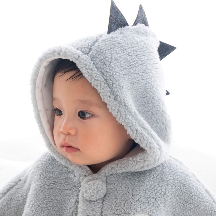 モコモコミミ付フリースマント(50~90cm) | fillot de bébé réduction | 詳細画像7 