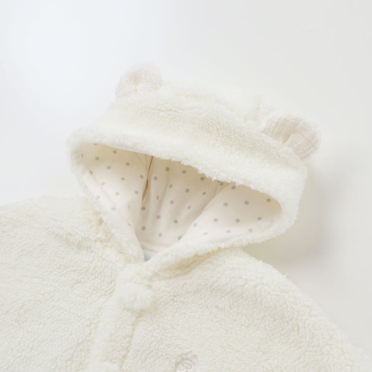 【お揃い】モコモコ耳付きフードフリースマント(50~90cm) | fillot de bébé réduction | 詳細画像9 