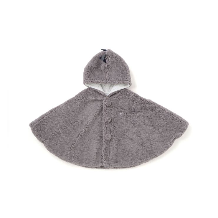 グレー | 【お揃い】モコモコ耳付きフードフリースマント(50~90cm) | fillot de bébé réduction