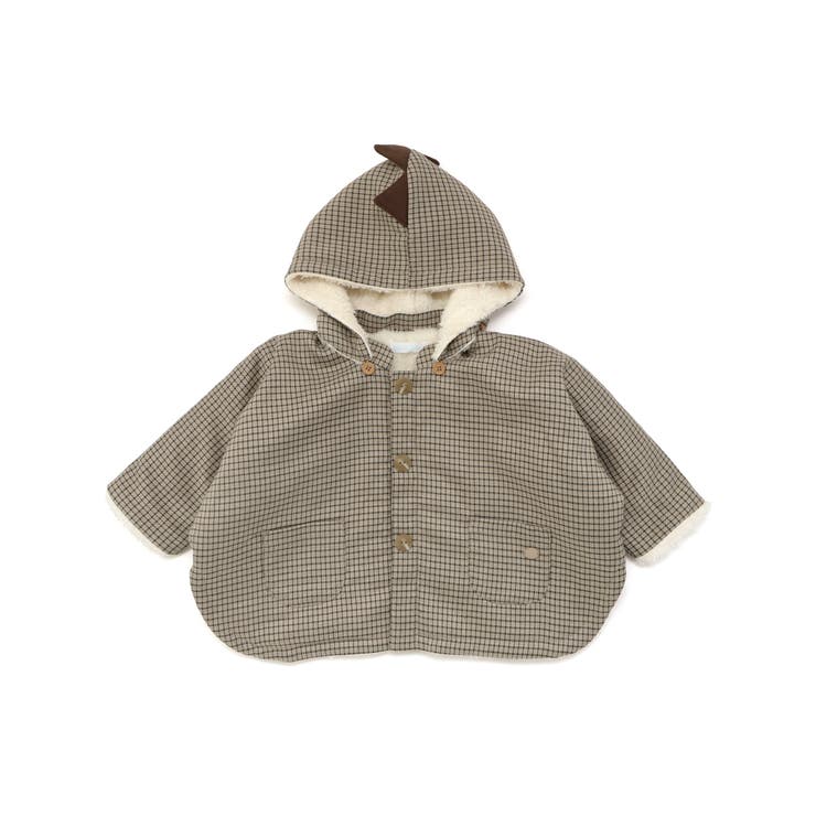 チェック恐竜フードマント(70~90cm) | fillot de bébé réduction | 詳細画像4 