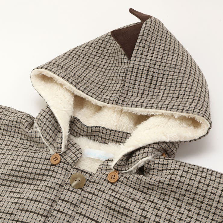 チェック恐竜フードマント(70~90cm) | fillot de bébé réduction | 詳細画像6 