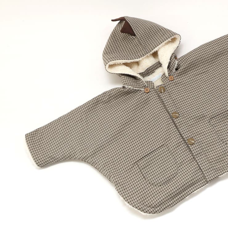 チェック恐竜フードマント(70~90cm) | fillot de bébé réduction | 詳細画像9 
