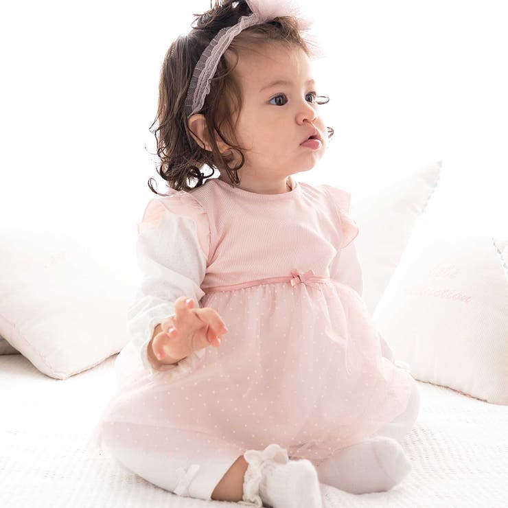 ピンク | テレコドットラメチュールチュニック(70~90cm) | fillot de bébé réduction