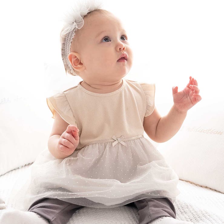 ベージュ | テレコドットラメチュールチュニック(70~90cm) | fillot de bébé réduction