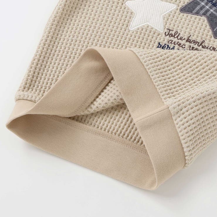 【お揃い】ワッフル重ね着風星パッチワークトレーナー(70~90cm) | fillot de bébé réduction | 詳細画像11