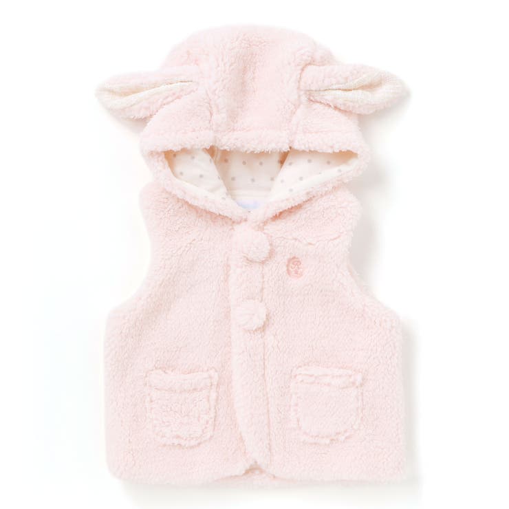 【お揃い】モコモコ耳付きフードフリースベスト(60~90cm) | fillot de bébé réduction | 詳細画像11 