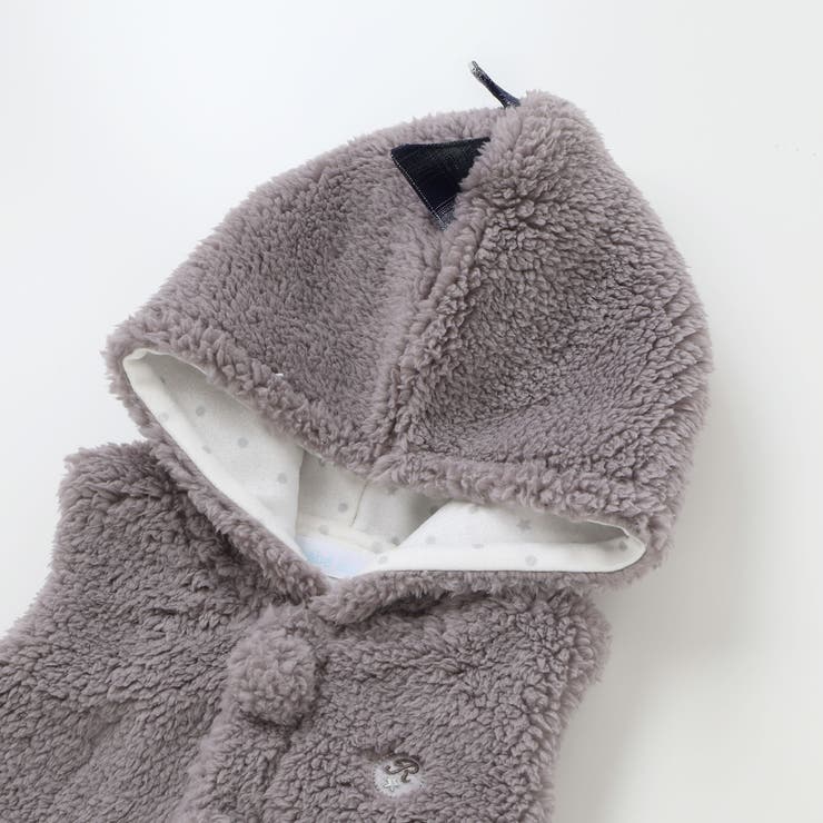 【お揃い】モコモコ耳付きフードフリースベスト(60~90cm) | fillot de bébé réduction | 詳細画像18 