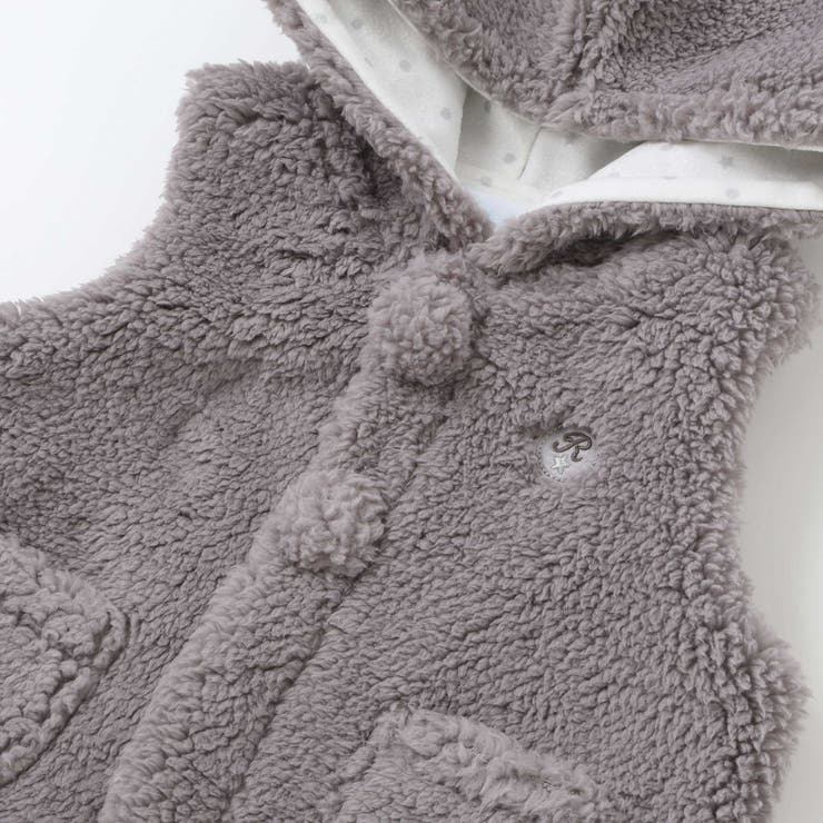 【お揃い】モコモコ耳付きフードフリースベスト(60~90cm) | fillot de bébé réduction | 詳細画像20 