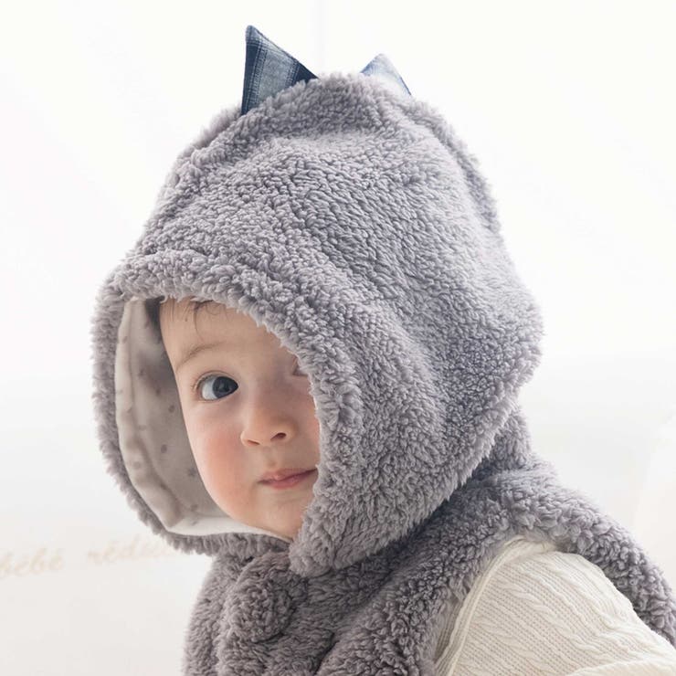 【お揃い】モコモコ耳付きフードフリースベスト(60~90cm) | fillot de bébé réduction | 詳細画像5 