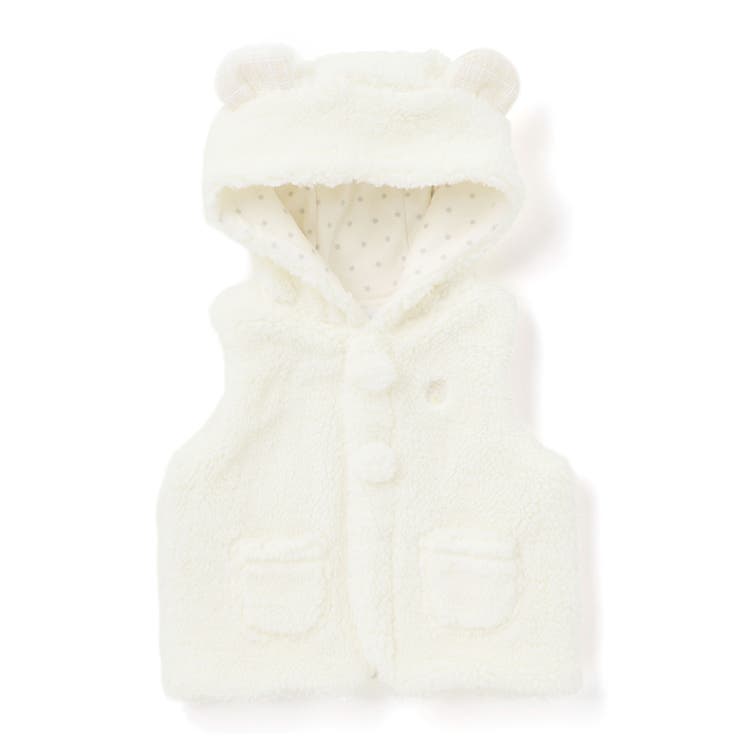 【お揃い】モコモコ耳付きフードフリースベスト(60~90cm) | fillot de bébé réduction | 詳細画像6 