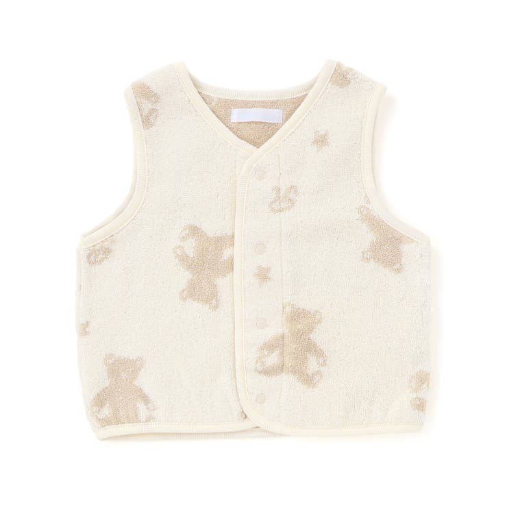 ベージュ系 | 【お揃い】パイルクマジャガードベスト(60~80cm) | fillot de bébé réduction