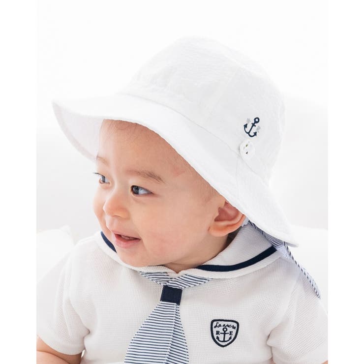 ホワイト | 【 UVカット 】マリンハット (44~50cm) | fillot de bébé réduction