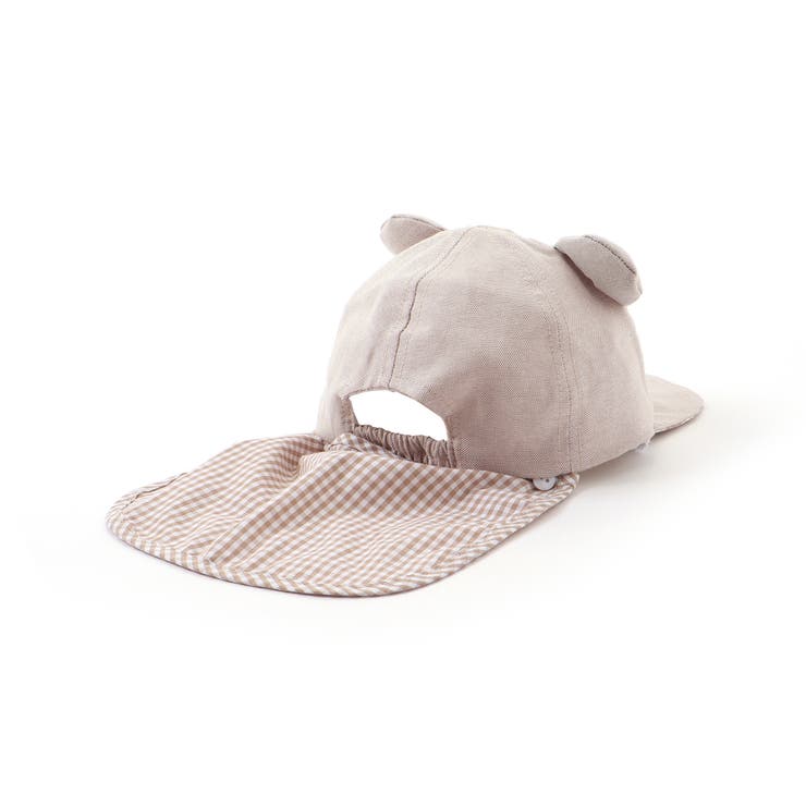 【 UVカット 】オックスくま耳日よけ付きキャップ(44~50cm) | fillot de bébé réduction | 詳細画像18 