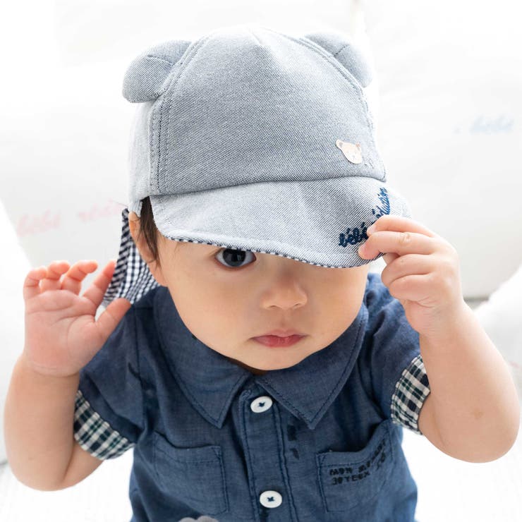 【 UVカット 】オックスくま耳日よけ付きキャップ(44~50cm) | fillot de bébé réduction | 詳細画像3 