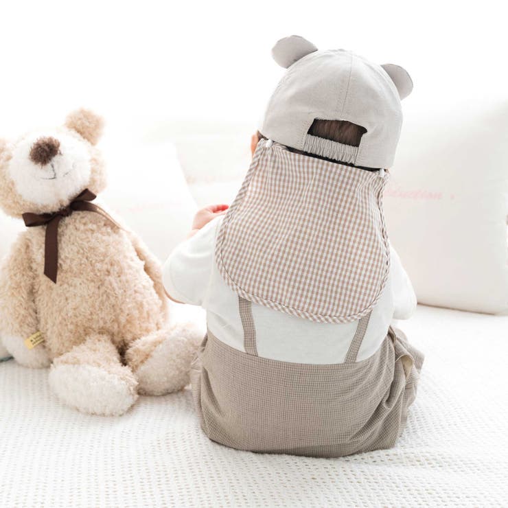 【 UVカット 】オックスくま耳日よけ付きキャップ(44~50cm) | fillot de bébé réduction | 詳細画像6 