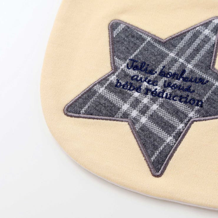 【お揃い】チェック柄ジャガード星パッチワークスタイ | fillot de bébé réduction | 詳細画像6 