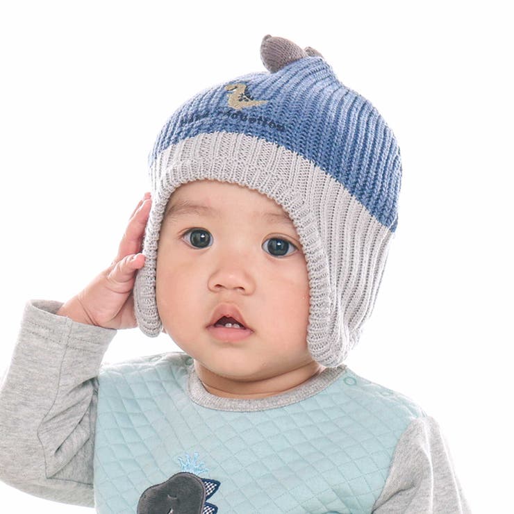 恐竜耳当て付きニット帽(46~48cm) | fillot de bébé réduction | 詳細画像2 