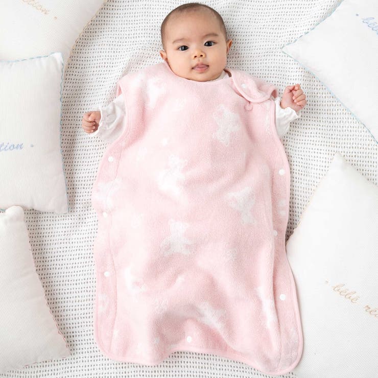 ピンク系 | 【お揃い】パイルクマジャガードスリーパー(50~90cm) | fillot de bébé réduction
