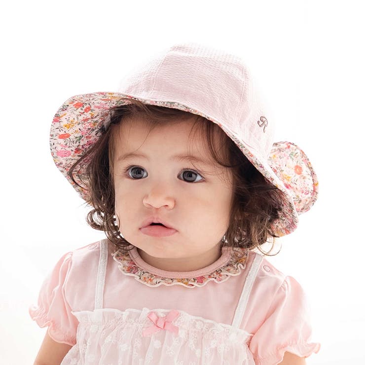 【 UVカット 】【お揃い】リバティプリントリボン日よけ付きハット(46~50c… | fillot de bébé réduction | 詳細画像1 