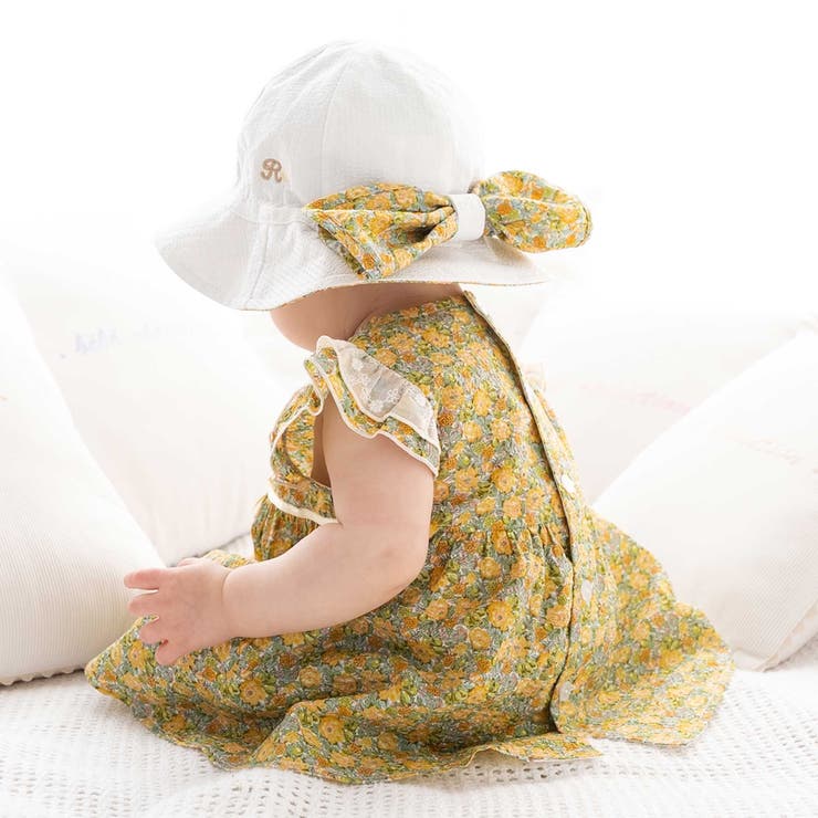 【 UVカット 】【お揃い】リバティプリントリボン日よけ付きハット(46~50c… | fillot de bébé réduction | 詳細画像3 