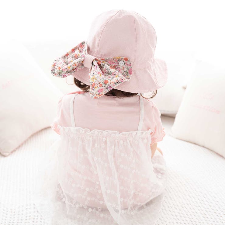 【 UVカット 】【お揃い】リバティプリントリボン日よけ付きハット(46~50c… | fillot de bébé réduction | 詳細画像5 