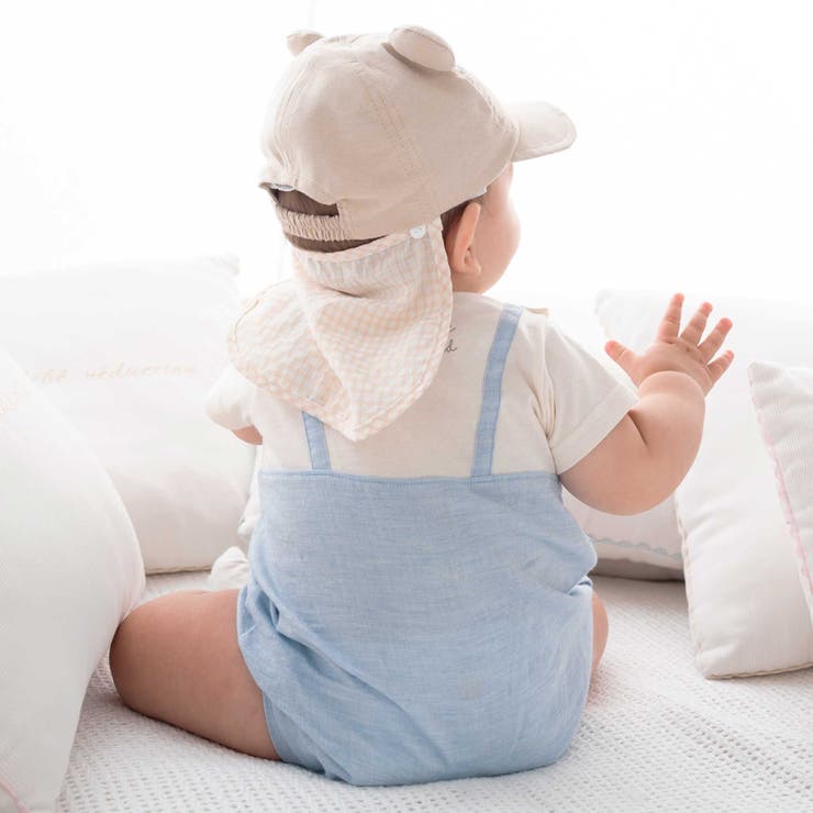 【 UVカット 】オックスくま耳日よけ付きキャップ(44~50cm) | fillot de bébé réduction | 詳細画像4 