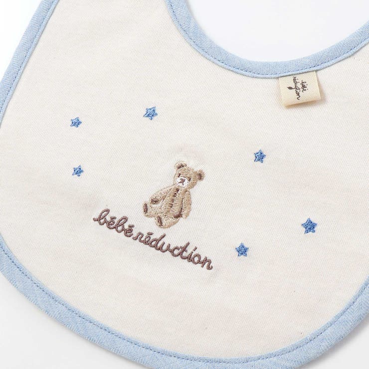 オーガニックコットンクマ刺しゅうスタイ | fillot de bébé réduction | 詳細画像4 
