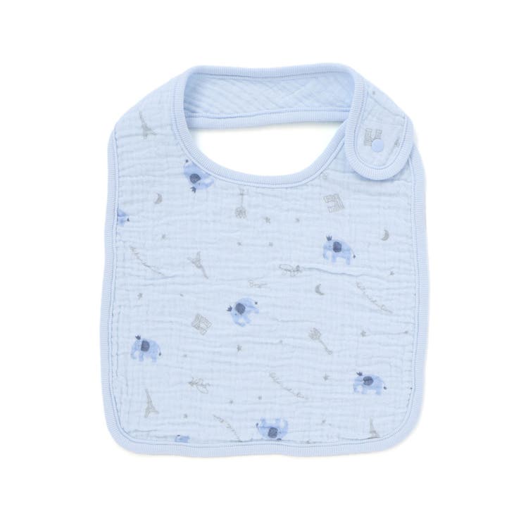 ブルー系 | 【お揃い】ガーゼアニマルプリントスタイ | fillot de bébé réduction