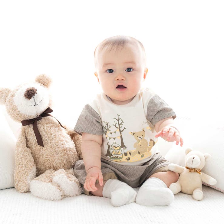 オーガニックコットンクマチェック半袖Tシャツ(70~90cm) | fillot de bébé réduction | 詳細画像3 