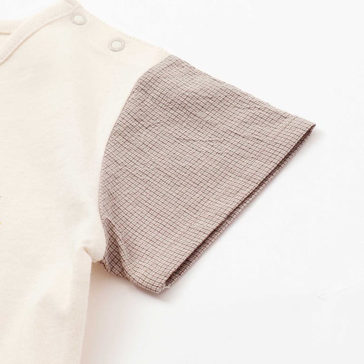 オーガニックコットンクマチェック半袖Tシャツ(70~90cm) | fillot de bébé réduction | 詳細画像7 