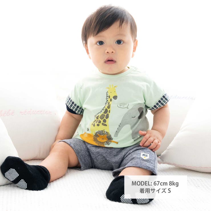 天竺アニマルプリントTシャツ(70~90cm) | fillot de bébé réduction | 詳細画像3 