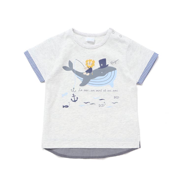 クジラライオン釣りTシャツ(70~90cm)[品番：BEBK0010979