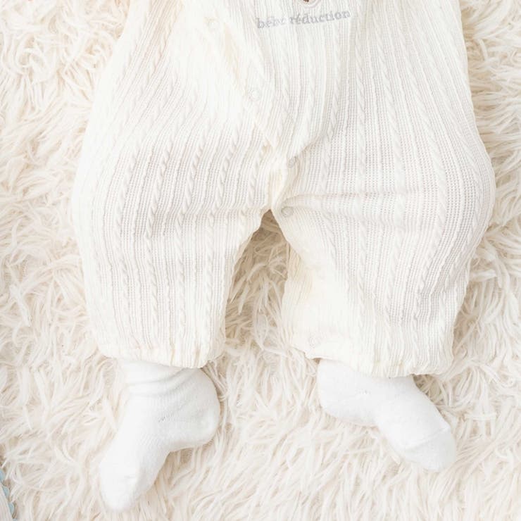 【お揃い】ケーブルニットクマパッチ長袖Tシャツ(70~90cm) | fillot de bébé réduction | 詳細画像4 