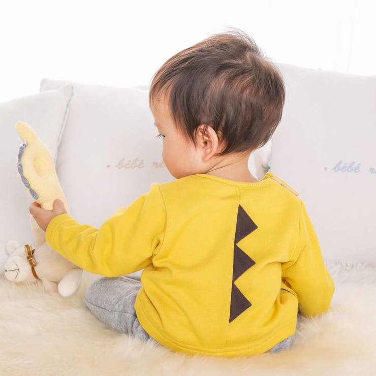 裏毛恐竜パッチカバーオール(70~80cm) | fillot de bébé réduction | 詳細画像4 