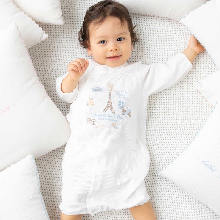 ホワイト | テレコフェイスアース刺しゅうベンリオール(50~75cm) | fillot de bébé réduction