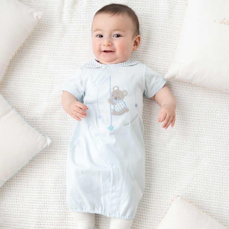 ブルー | 天竺コアラパッチ2WAYオール(50~75cm) | fillot de bébé réduction