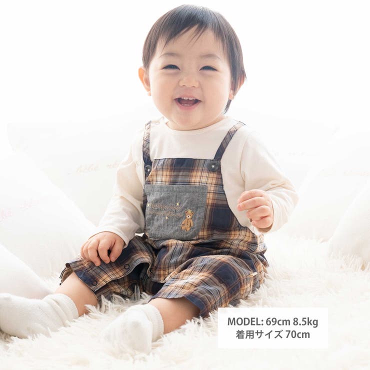 【お揃い/オーガニック】チェックカバーオール | fillot de bébé réduction | 詳細画像2 