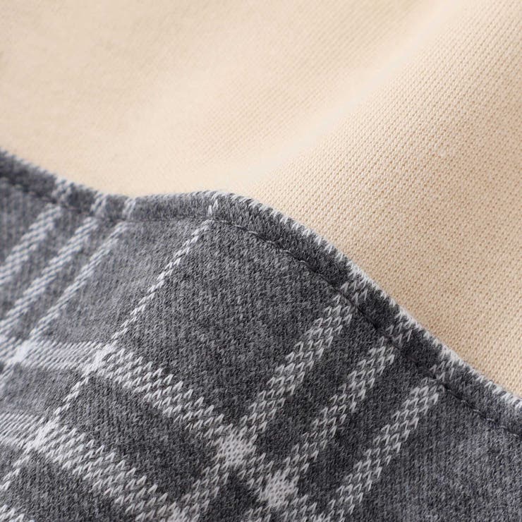 【お揃い】重ね着風チェック柄ジャガード星パッチワークカバーオール(70~80cm… | fillot de bébé réduction | 詳細画像14 