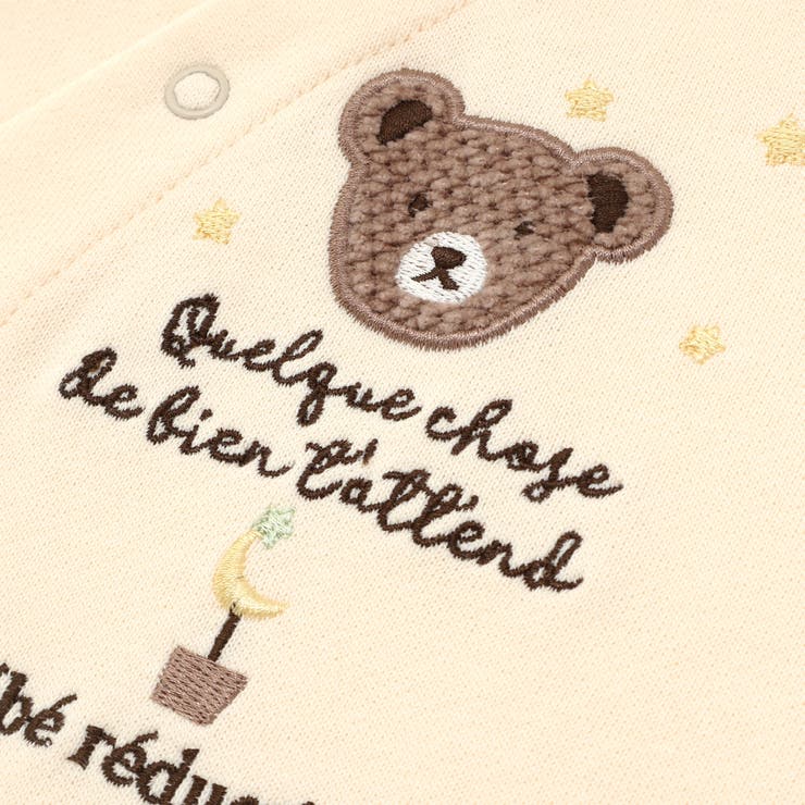 裏毛クマパッチ長袖2wayオール(50~75cm) | fillot de bébé réduction | 詳細画像9 