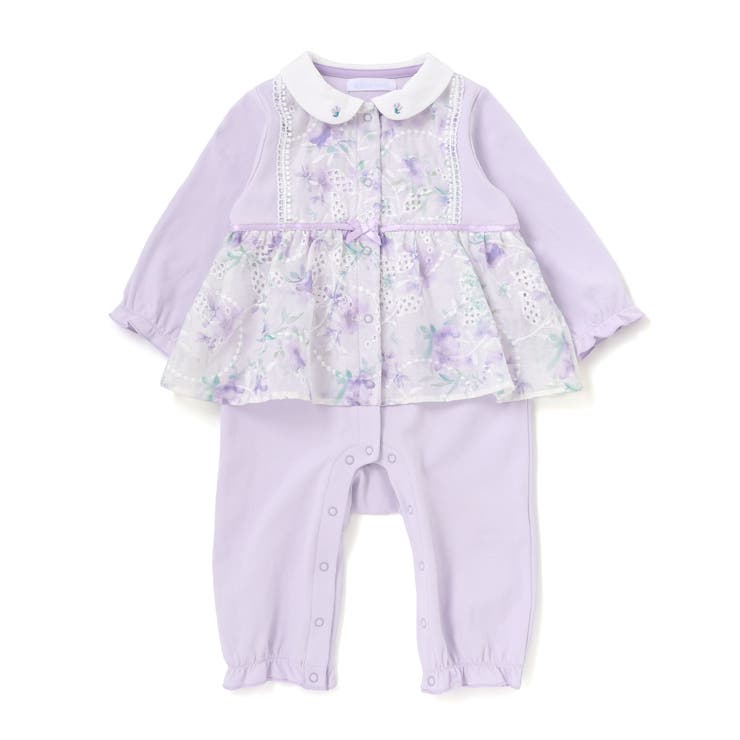 【お揃い】オーガンジー花柄プリントスカート付き長袖カバーオール(70~80cm) | fillot de bébé réduction | 詳細画像20 