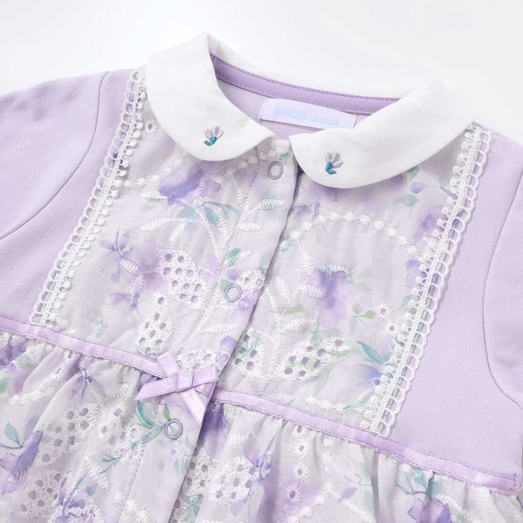 【お揃い】オーガンジー花柄プリントスカート付き長袖カバーオール(70~80cm) | fillot de bébé réduction | 詳細画像22 